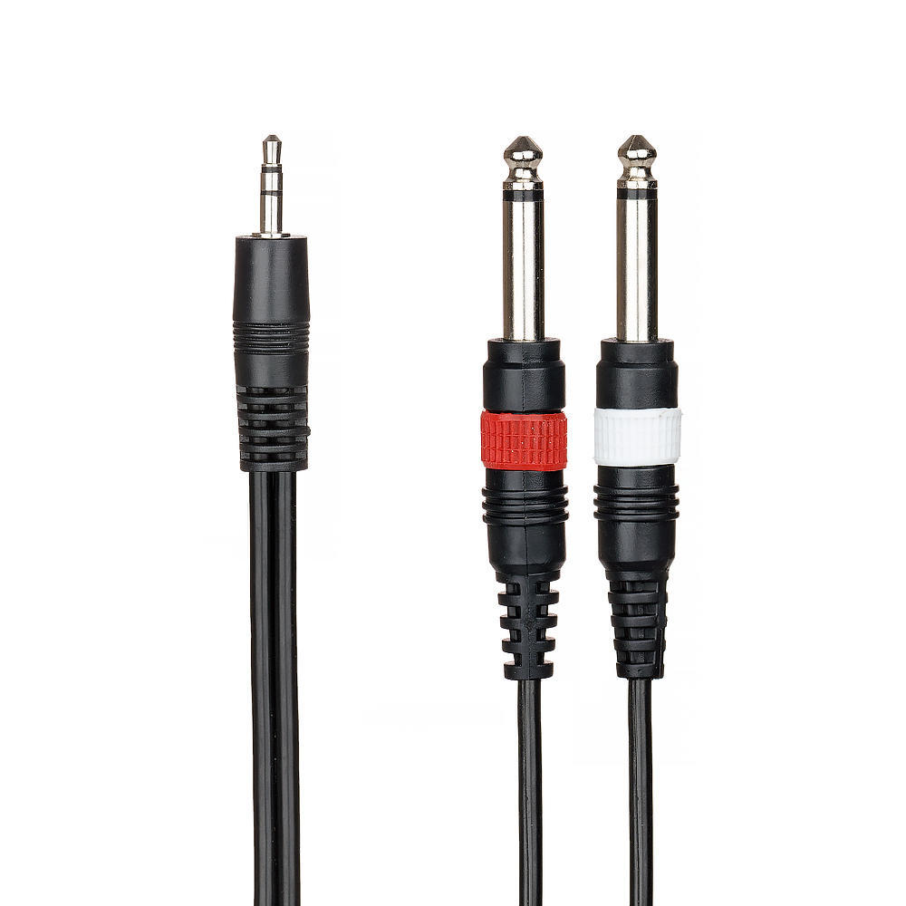 C ble 1 8 TRS M le Vers Deux 1 4 TS M le PrimeCables 