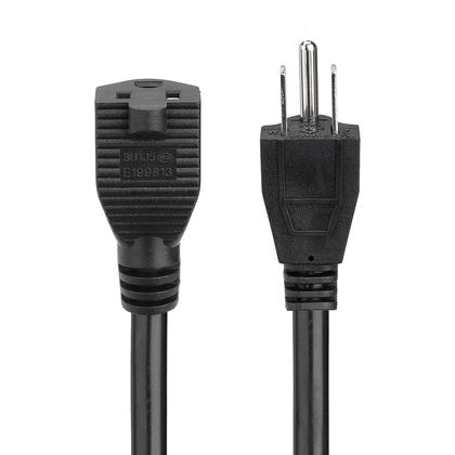 1 FT Short Extension Cord 2-Pack - 3 Outlet Power Strip With 16 AWG Wire, 15 Amp Rating