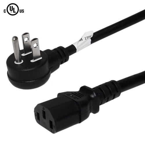 Cab PW 105U5 All NEMA IEC Cables NEMA 5 15P Up Angle to IEC C13 Power Cable 18AWG SJT