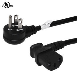 Cab PW 105UR3 All NEMA IEC Cables NEMA 5 15P Up Angle to IEC C13 Right Angle Power Cable 18AWG SJT