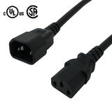 Cab PW 100B All Power Cables Cords IEC C13 to IEC C14 Power Cable 16AWG SJT