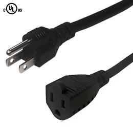 Cab PW 110B All NEMA IEC Cables NEMA 5 15P to NEMA 5 15R Power Cable 16AWG SJT