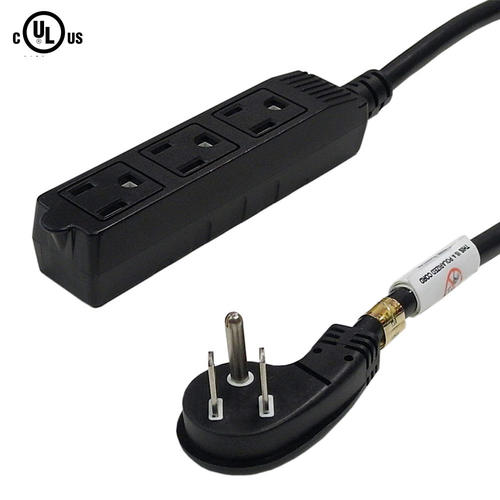 Cab PW 110FTB All NEMA IEC Cables 5 15P 45 Degree to 5 15R Triple Tap Power Cable 16AWG SJT 13A 125V
