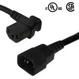 Cab PW 100L3 All Power Cables Cords IEC C13 Left Angle to IEC C14 Power Cable 18AWG SJT