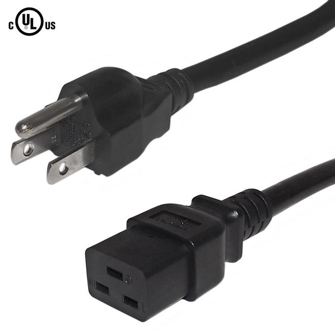 Cab PW 121 All Power Cables Cords NEMA 5 15P to IEC C19 Power Cable 14AWG SJT