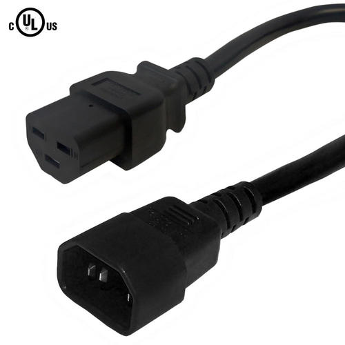 Cab PW 122 All NEMA IEC Cables IEC C14 to IEC C21 Power Cable 14AWG SJT