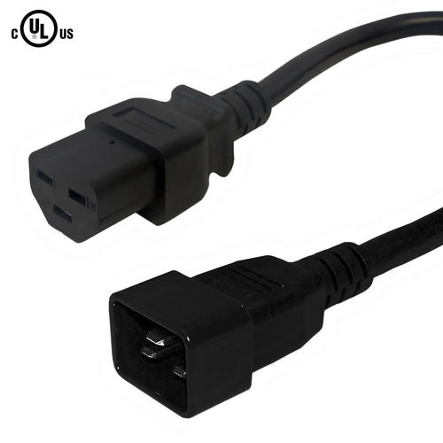 Cab PW 123 All NEMA IEC Cables IEC C20 to IEC C21 Power Cable 12AWG SJT