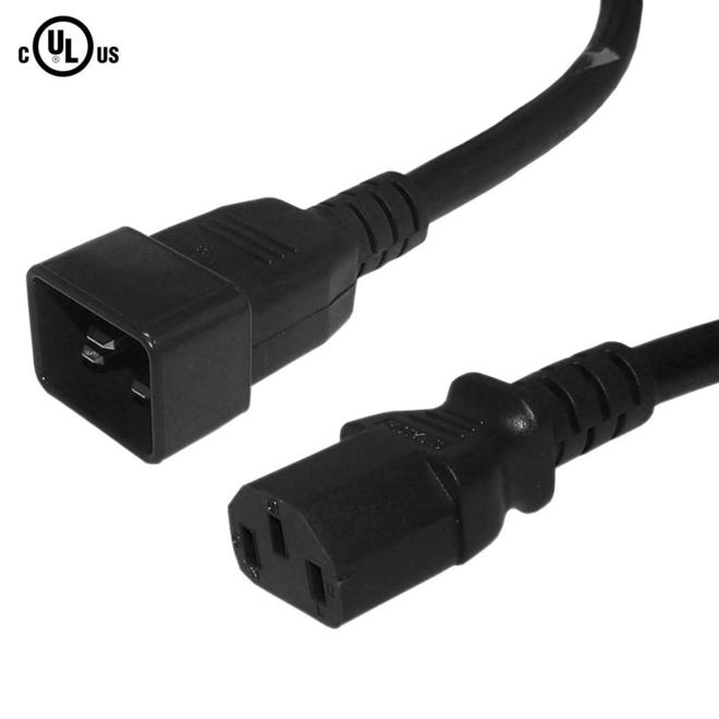 Cab PW 124 All Power Cables Cords IEC C13 to IEC C20 Power Cable 14AWG SJT