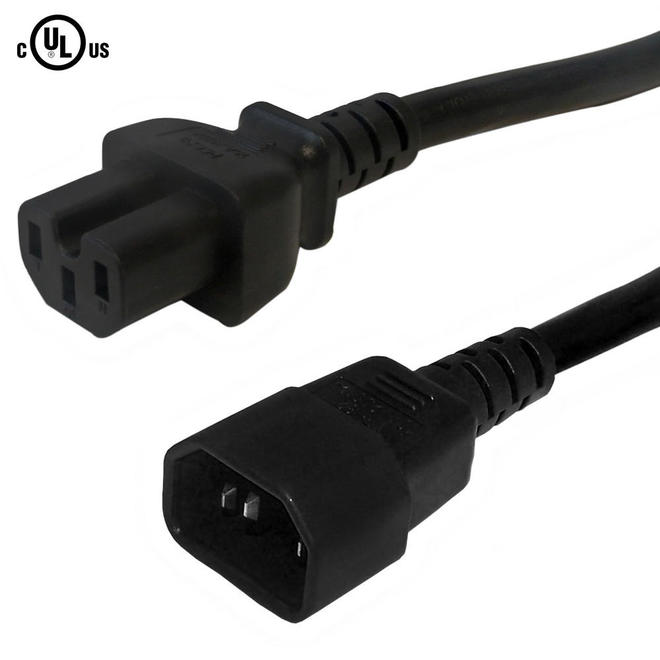 Cab PW 101C All Power Cables Cords IEC C15 to IEC C14 Power Cable 14AWG SJT