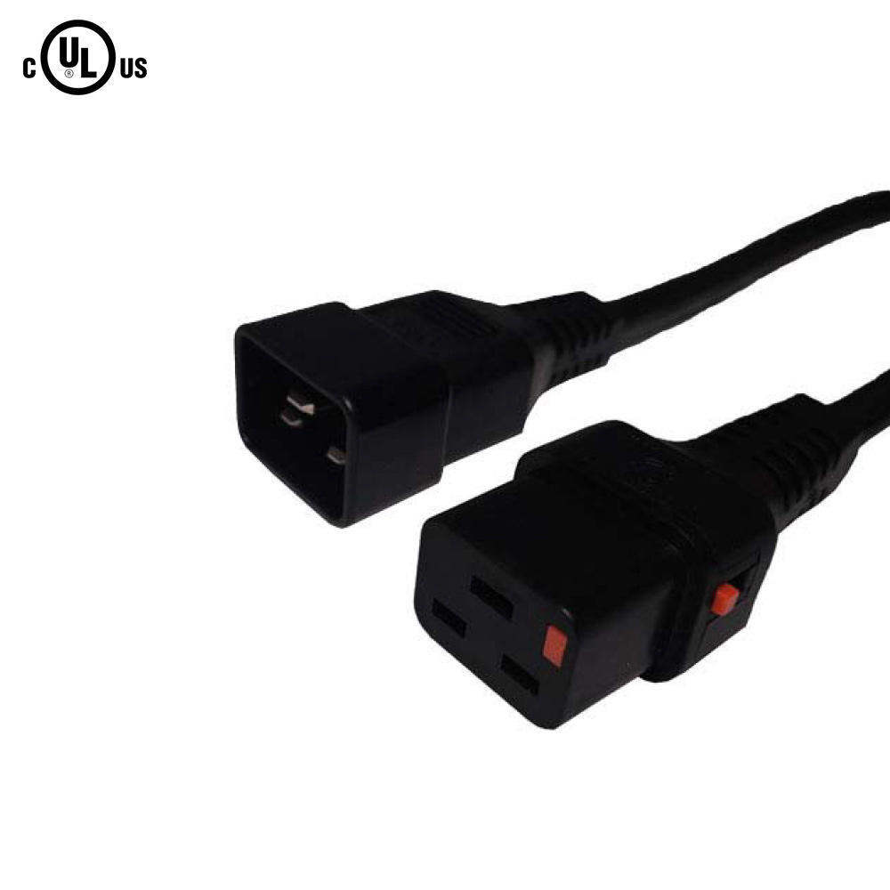 Locking C19 to C20 Power Cable, 14AWG SJT