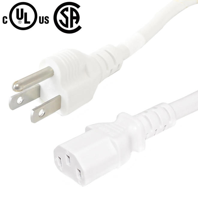 Cab PW 105 All Power Cables Cords NEMA 5 15P to IEC C13 Power Cable 18AWG SJT
