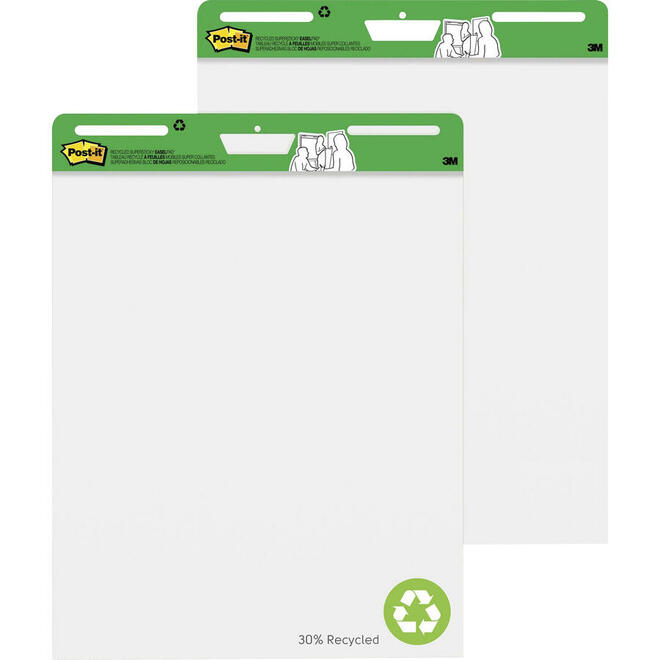 Post it 995 559RP Easel Pads Post it Recycled Easel Pad White 25 x 30 1 2