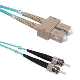 Cab FO 403B All Fiber Optic Duplex Cables Multimode Duplex SC ST 50 Micron OM3 Aqua Fiber Cable 2mm Jacket