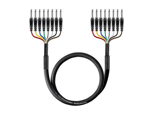 Monoprice Canada Cab 601492 Professional Audio Cables 2 Meter 6ft 8 Channel 1 4inch TS Male to 1 4inch TS Male Snake Cable Mo