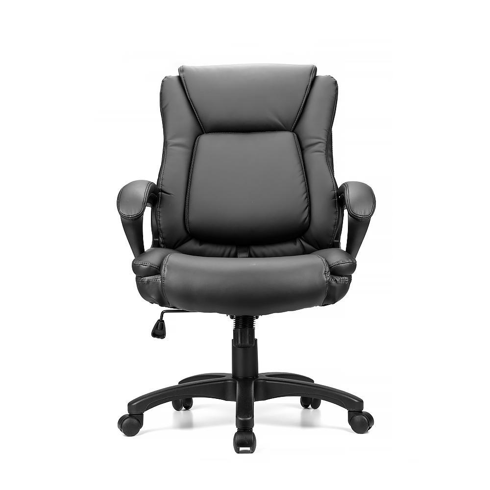 Adjustable Lumbar Support Mid Back Ergonomic FauxLeather Office Chair