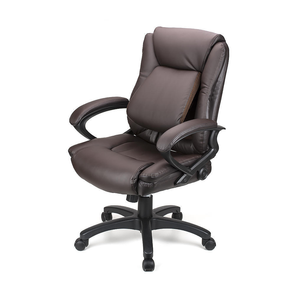 Adjustable Lumbar Support Mid Back Ergonomic FauxLeather Office Chair