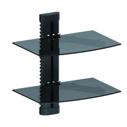 Electronic Component Glass Shelf Wall Mount Bracket with Cable Management - PrimeCables®