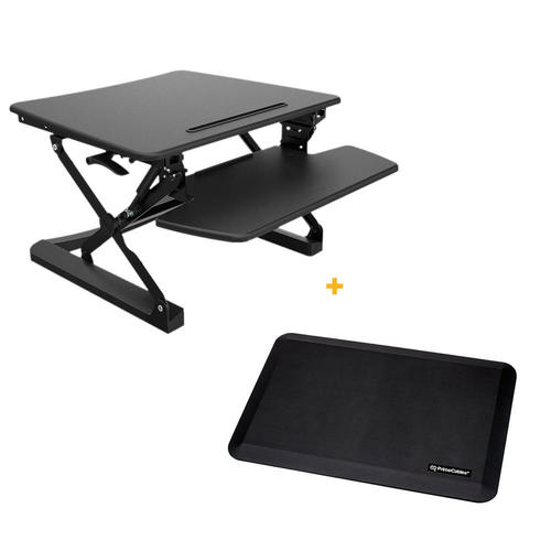 PrimeCables Cab MT101 S BK STM01 1 Monitor Desk Mounts Sit Standing Height Adjustable Desk Ergo Riser Anti fatigue Standing M