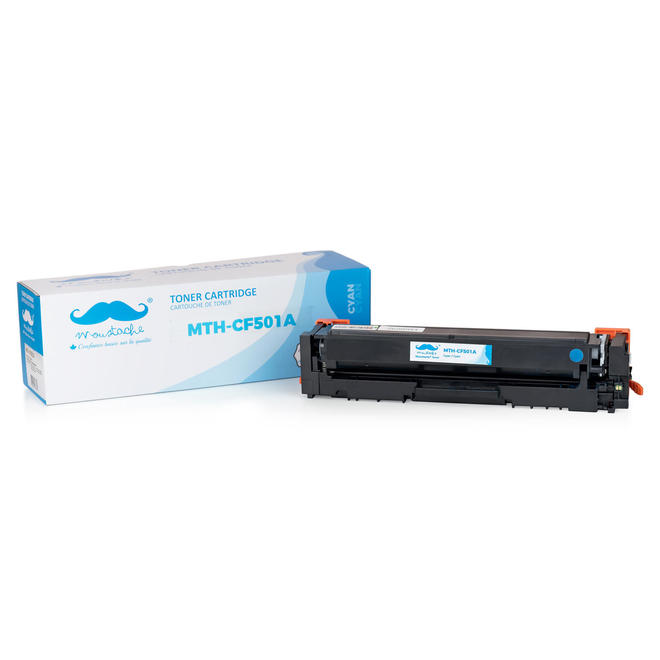 Moustache HP 202A CF501A Color Laserjet Pro M254DW Compatible HP 202A CF501A Cyan Toner Cartridge Moustache
