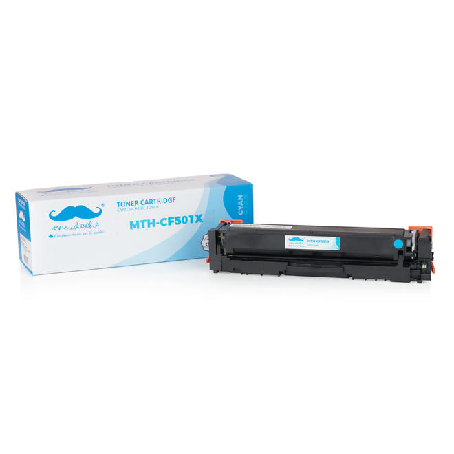 Moustache HP 202X CF501X Color Laserjet Pro M254DW Compatible HP 202X CF501X Cyan Toner Cartridge High Yield Moustache