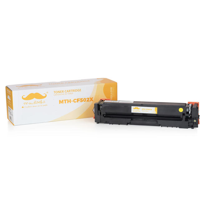 Moustache HP 202X CF502X Color Laserjet Pro M254DW Compatible HP 202X CF502X Yellow Toner Cartridge High Yield Moustache