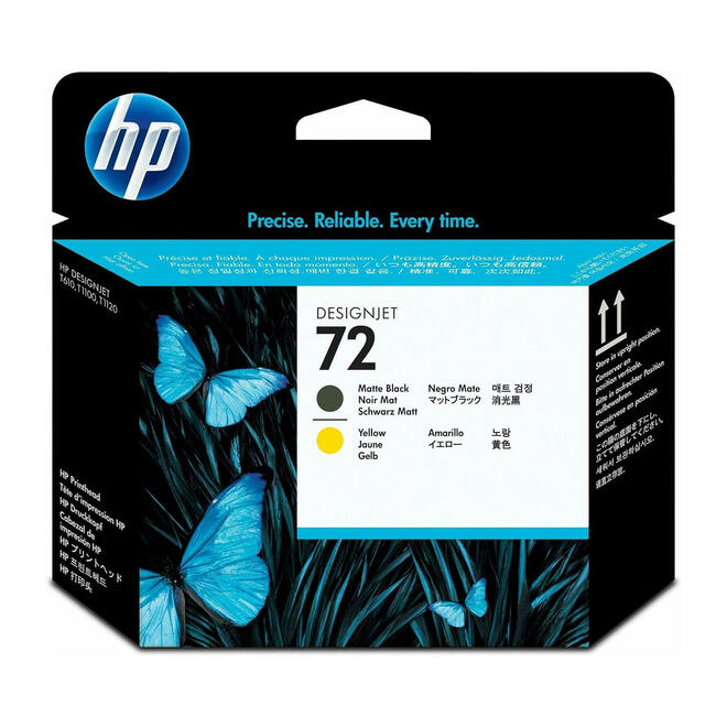 HP 72 C9384A OEM DesignJet T770 HP 72 C9384A Original Matte Black and Yellow Printhead