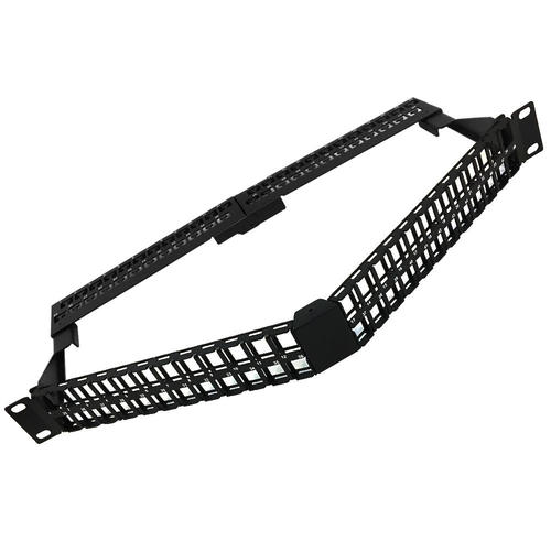 Cab PP 48KAU 1U Patch Panel 48 port Angled Keystone Patch Panel 19 Rackmount 1U with Cable Manager Unloaded