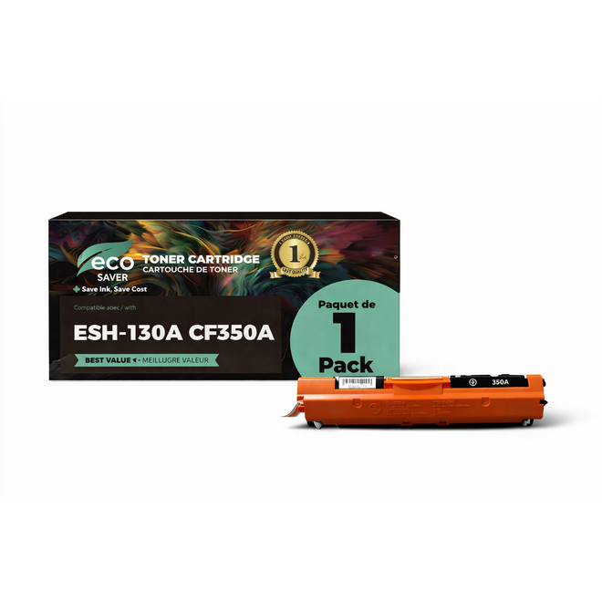 EcoBox CF350A EcoBox Color LaserJet Pro MFP M176n Compatible HP 130A CF350A Black Toner Cartridge Economical Box