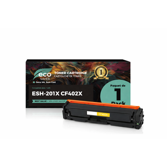 EcoBox HP 201X CF402X EcoBox Color LaserJet Pro M252dw Compatible HP 201X CF402X Yellow Toner Cartridge High Yield Economical