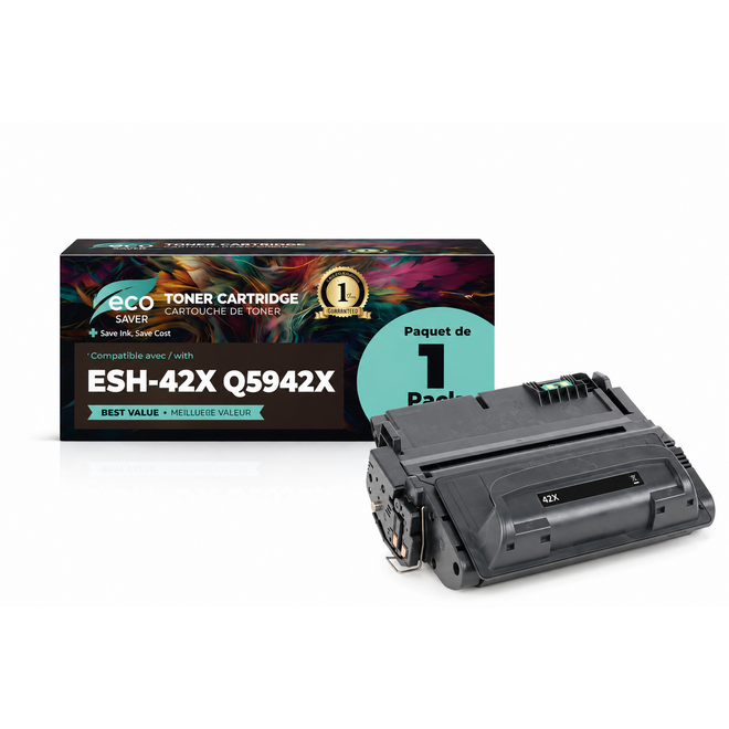 EcoBox Q5942XC EcoBox LaserJet 4250 Compatible HP 42X Q5942X Black Toner Cartridge High Yield Economical Box