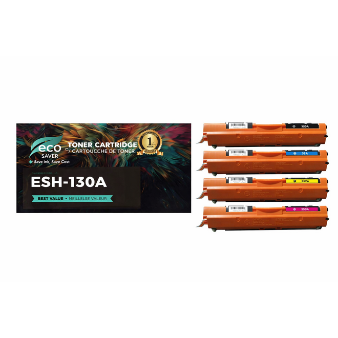 EcoBox HP 130A Combo EcoBox Color LaserJet Pro MFP M176n Compatible HP 130A Toner Cartridge Combo BK C M Y Economical Box
