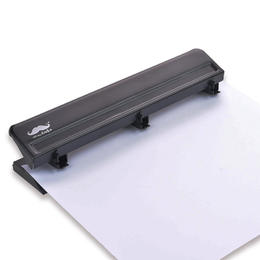 3 Holes Metal Punch , 12-Sheet Capacity - Moustache® - Black