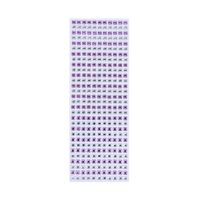 LivingBasics LVB XY 003 Craft Accessories square rhinestone sticker lavender and clear LivingBasics