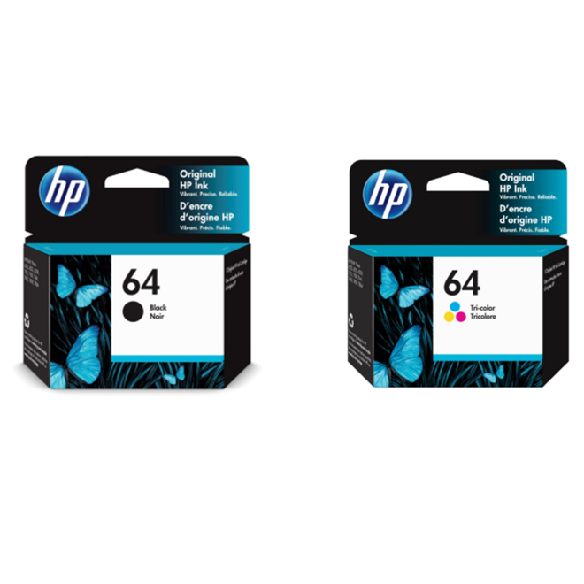HP 64 Combo OEM ENVY Photo 7855 HP 64 X4D92AN Original Ink Cartridge Combo Black Tri color