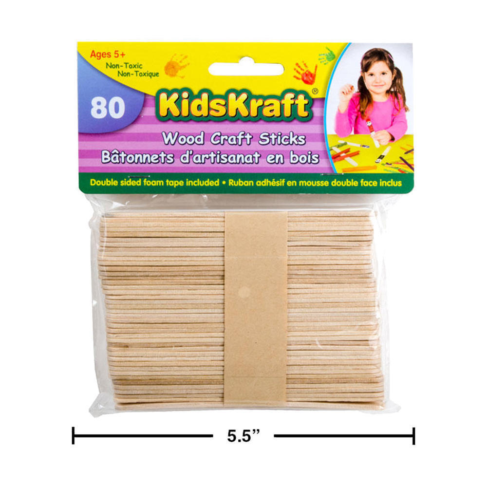 Natural Wood Popsicle Craft Sticks for DIY Crafts Projects Creative  Designs, 80 Pieces