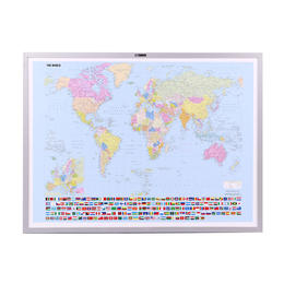 Paper-Wrapped MDF Frame Non-Magnetic Map Board, 60 x 80 cm - Moustache®