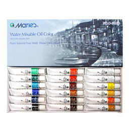 Marie's Water Mixable Oil Color Set, 12ml Tubes, 18 Assorted Colors/Box