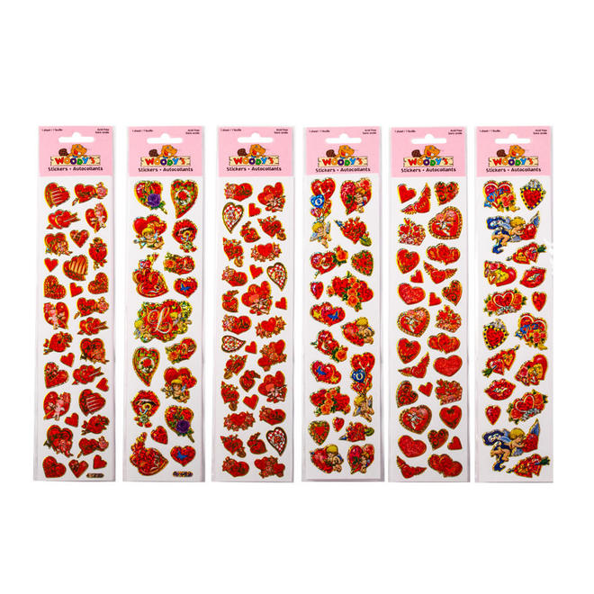 Other Brands LVC 19691 Valentine s Party Supplies Woody s V tines Golden Outline Stickers 1 randomized style per pack