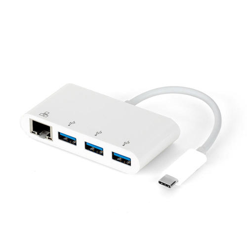 PrimeCables Cab UTC 3UE02 USB 3 0 USB 3 1 Type C to USB 3 0X3 Gigabit Ethernet Adapter PrimeCables