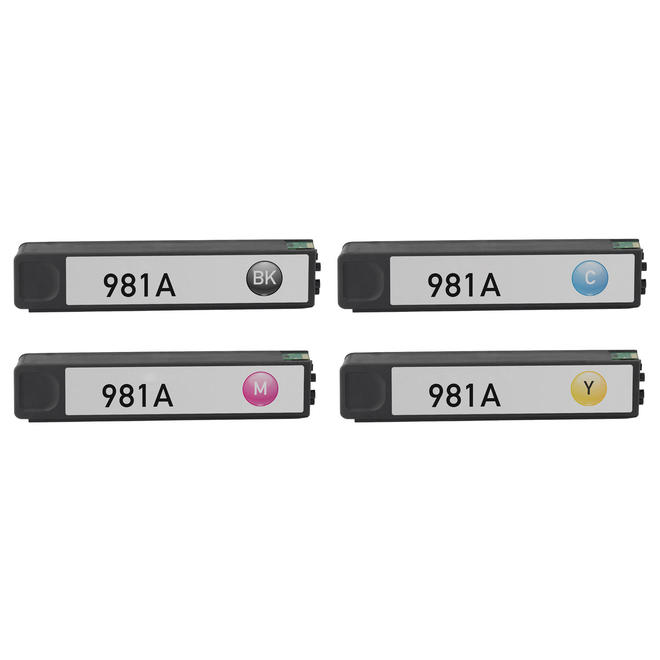 981A Combo PageWide Enterprise Color 556dn Remanufactured HP 981A PageWide Ink Cartridge Combo BK C M Y
