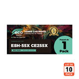 EcoBox CE255X EcoBox 2PACK LaserJet P3010 Compatible HP 55X CE255X Black Toner Cartridge High Yield Economical Box