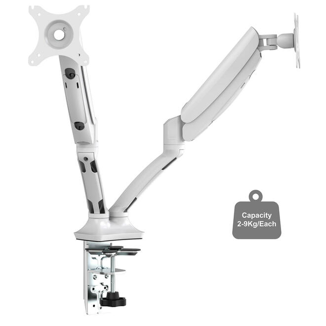 PrimeCables Cab VNDLB502D Monitor Desk Mounts Dual Screen Gas Spring 360 Desktop Mount for Most 17 27 LCD Monitors PrimeCable