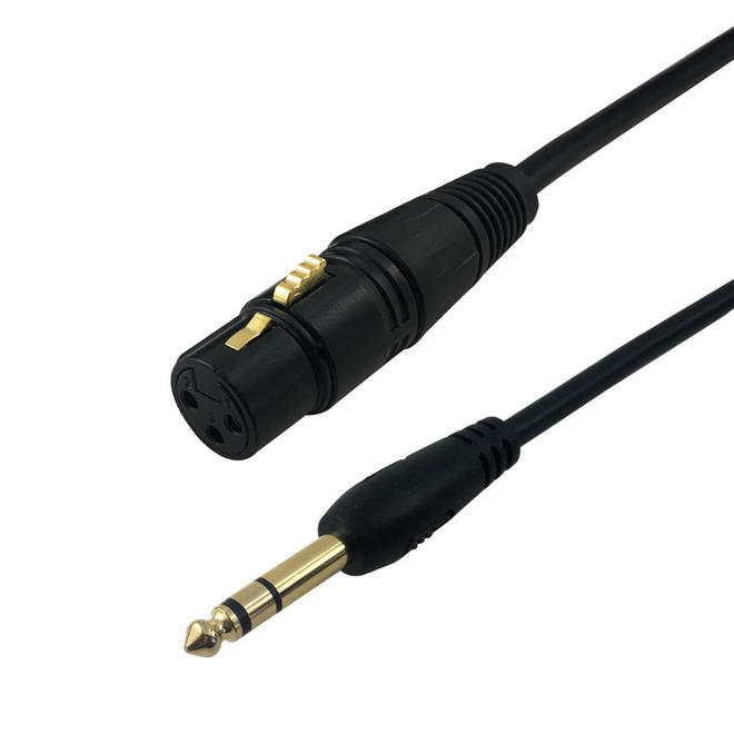Cab PAU 326 All Professional Audio Cables XLR 3 pin Female to 1 4 Inch TRS Male Balanced Cable Black