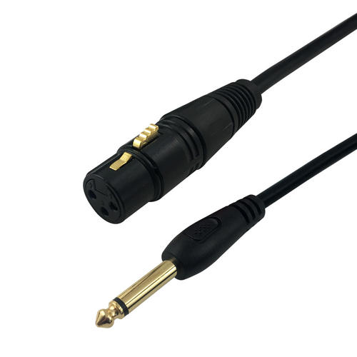 Cab PAU 325 All Professional Audio Cables XLR 3 pin Female to 1 4 Inch TS Male Unbalanced Cable Black