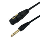 Cab PAU 325 All Professional Audio Cables XLR 3 pin Female to 1 4 Inch TS Male Unbalanced Cable Black