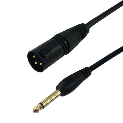 Cab PAU 320 All Professional Audio Cables XLR 3 pin Male to 1 4 Inch TS Male Unbalanced Cable Black