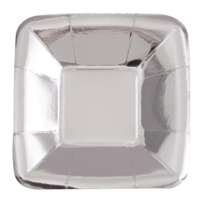 Other Brands LVU 51674 Tableware Silver Foil Square 5 Appetizer Plates 8Pcs Foil Board