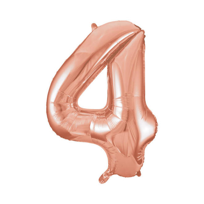 LVU 55874 Number Letter Balloon Rose Gold Number 4 Foil Balloon 34 86 3CM 1Pcs