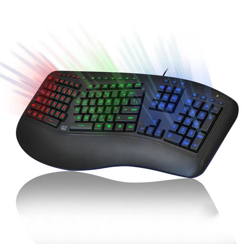 Adesso MOU AKB 150EB Keyboards Adesso Tru Form 150 3 Color Illuminated Ergonomic Keyboard