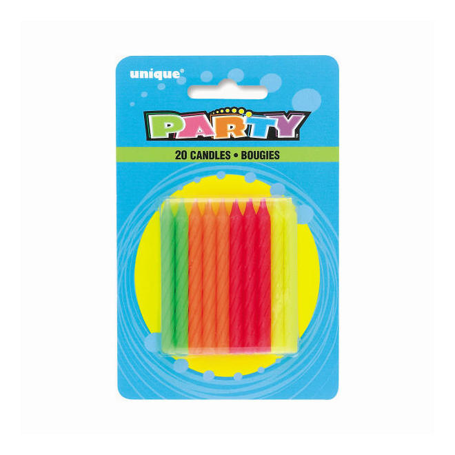 LVU 1917MC Birthday Candles Multicolor Neon Birthday Candles 2Pcs